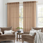 MIULEE Light Brown Short Linen Curtains 52x45 Inch Long 2 Panel - Image 2