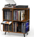 Faesun 3 Tier Flip Top Record Player Stand, Vinyl Record Storage Holds up to by Faesun