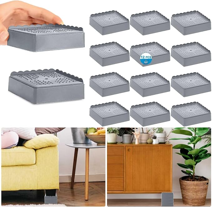 Bed Risers 1 inch, 2 inch, 3 inch, 4 inch Heavy Duty, Adjustable Furniture Riser by EGTTGIN