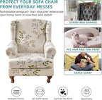 KRFOONN Wingback Chair Covers Slipcovers 2 Piece Stretch Wing Chair Covers - Image 5