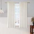 Cream Linen Curtains 63 Inch for Bedroom Natural Semi Sheer Light Filtering by Nanspring