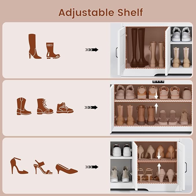 UPOSOJA 60“ Farmhouse Shoe Storage Bench - Image 5