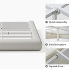 RECCI AirFrame Half-Moon Upholstered Full Platform Bed Frame, Boucle Curved - Image 8