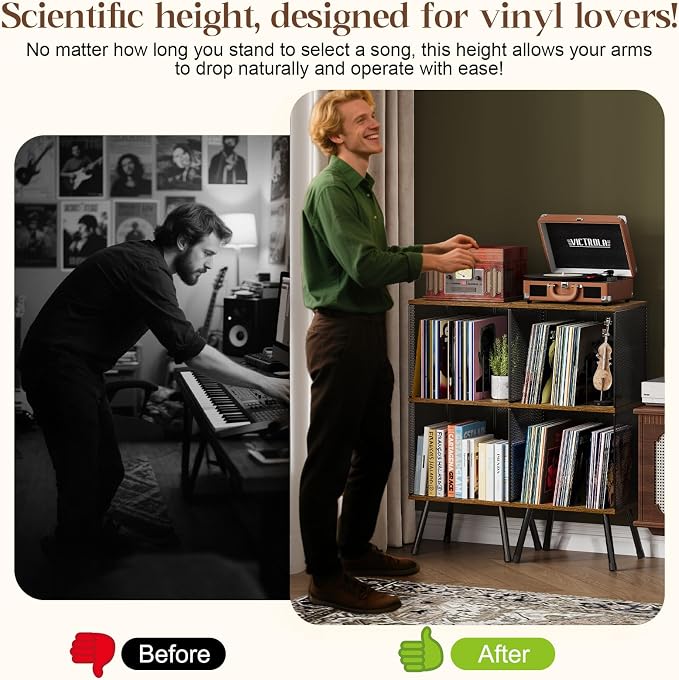 X-cosrack 3-Tier Record Player Stand, Turntable Stand - Image 4