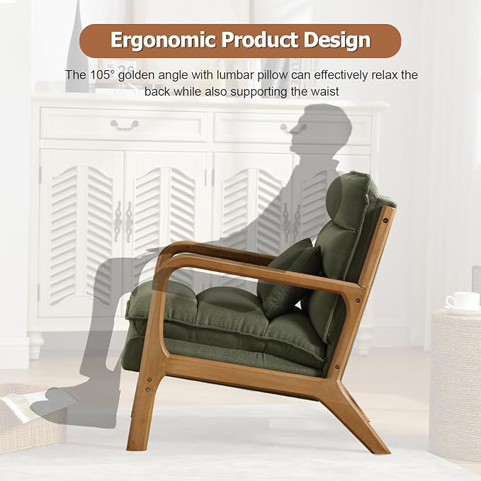 INZOY Mid Century Modern Accent Chair - Image 4
