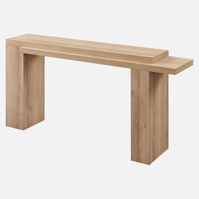 OKD 63 Inch Modern Entryway Console Table, Solid Geometry Accent Sofa Table - Image 8