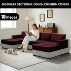 UNBBRRL 10 Pieces Stretch Sofa Cushion Covers - Image 6