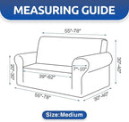 Stretch Loveseat Couch Cover, 2 Cushion Couch Slipcover, Elastic Bottom - Image 4