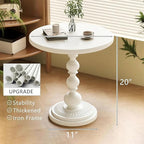 Funecy Metal Small End Table, Vintage Matte Black Round Side Table Nightstand - Image 3