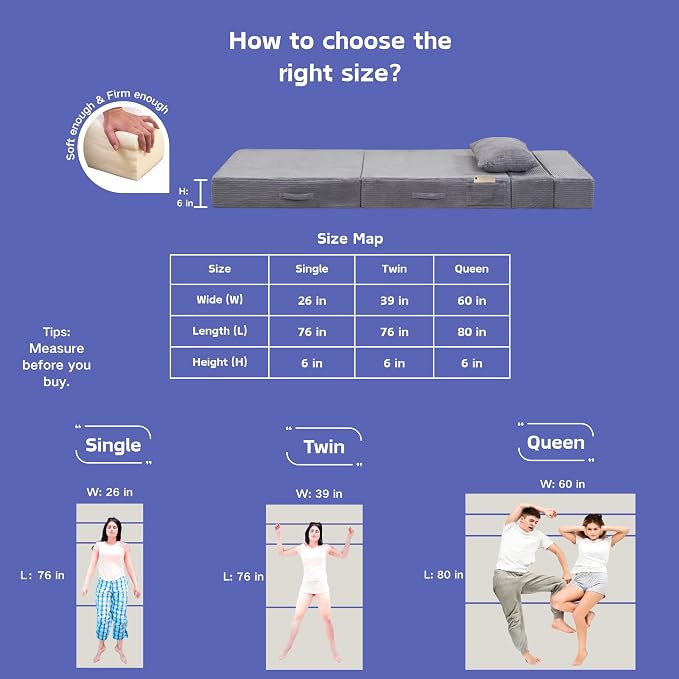 Folding Sofa Bed, 4 in 1 Convertible Sleeper Chair - Image 6