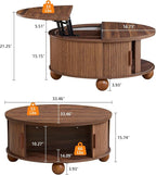 Round Lift Top Coffee Table - Image 2