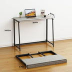WOHOMO Folding Desk, Small Writing Desk 39.4", Space-Saving Foldable Laptop - Image 2
