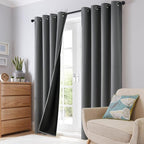 SimpleHome Grey 100% Blackout Curtains Room Darkening Living Room 84 Inch | - Image 8