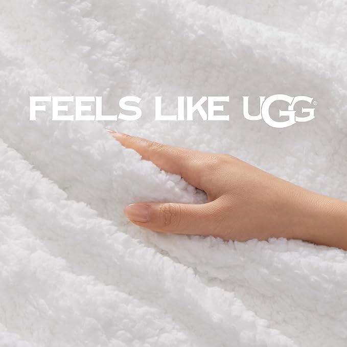 UGG Nita Twin Blanket, Reversible Plush Fleece, UGG Fluff Plush Face, Smooth - Image 5