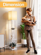 Floor Lamp with Shelves for Living Room White, Shelf Floor Lamp with 3 CCT LED - Image 4