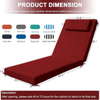 Outdoor Lounge Chair mat, 72 inches x 21 inches, Waterproof Chaise Lounge - Image 2