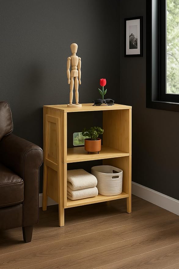 Bamboo Coffee Table Set of 2 – Modern End Tables - Image 3