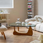 EASYSOUL Modern Glass Coffee Table, 32.68" D x 22.44" W x 15.75" H, Abstract - Image 3