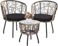 Kromax 3 Piece Bistro Set, Modern Outdoor Wicker Patio Furniture by KROMAX