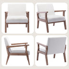 BESTANO Accent Chair Mid Century Modern Armchair, Linen Upholstered Living Room - Image 3