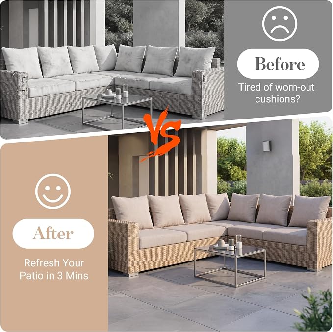 12Pcs Patio Cushion Covers Stretch Outdoor Furniture Protector Slipcovers | - Image 5