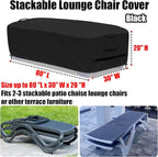 Stackable Chaise Lounge Covers for 2-3 Stackable Patio Lounge Chair, 600D - Image 2