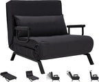Hupmad Convertible Bed Sleeper Chair, Tri-fold Upholstered Armchair Sleeper by Hupmad