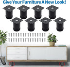 3 Inch Metal Furniture Legs Stainless Steel Adjustable Legs Black Metal Legs - Image 2