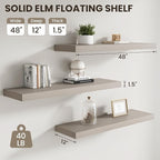 Dreamland 48 inch Floating Shelves, Rustic Wood Floating Wall Shelf - Image 2