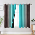 Brown and Teal Ombre Blackout Curtains by ESTELARTEXTILER