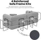 79'' Sleeper Couch Bed, 5 in 1 Convertible Floor Sofa, Folding Modular Couch - Image 6