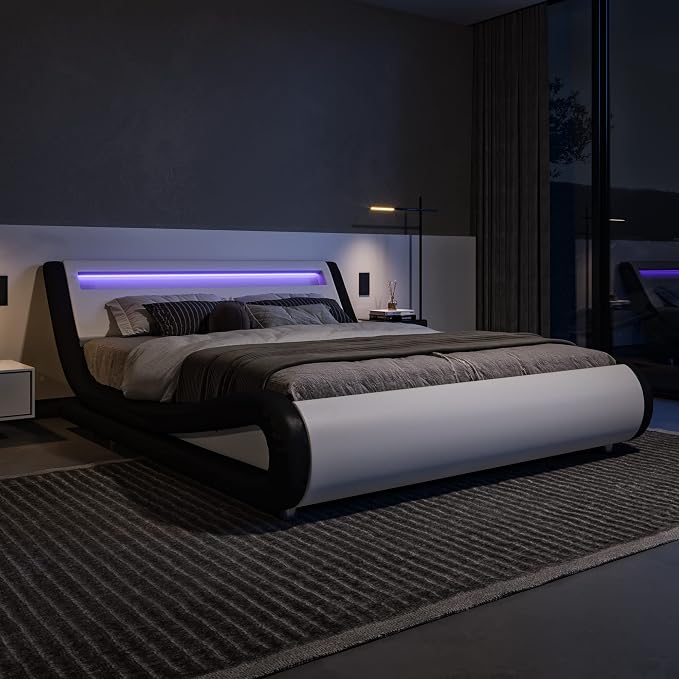 Allewie King Size LED Platform Bed Frame - Image 3