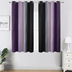 Black and Purple Ombre Blackout Curtains 54 Inch Length | Room Darkening - Image 2