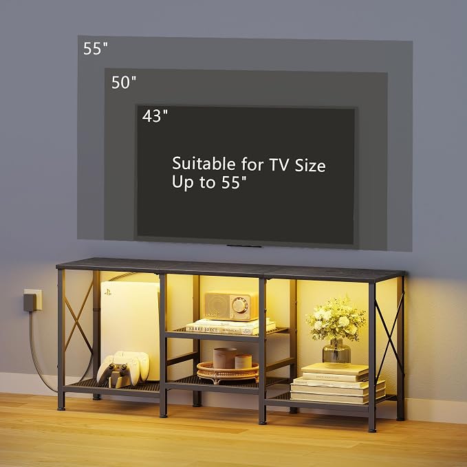 JARHETUN TV Stand with LED Lights - Image 7