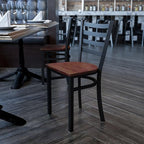 Flash Furniture HERCULES Series Black Ladder Back Metal Restaurant Chair - Image 2