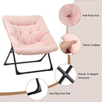 Comfy Saucer Chair for Adults, Soft Faux Fur Bedroom Chair, Accent Dorm Chairs - Image 6