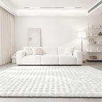 White Rabbit Plush Rug 8'x10', Fluffy Faux Fur Shaggy Area Rug - Image 3