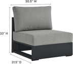Modway Tahoe Aluminum Armless Patio Gray Modular Weather-Resistant - Image 3