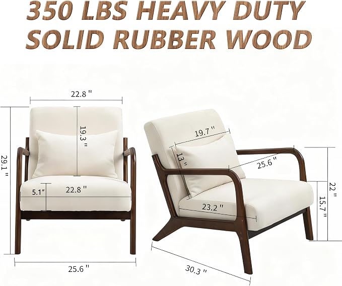 Set of 2 Mid Century Modern Accent Chair - Image 3