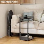 Elbourn Folding Side Table End Couch Tables, C-Shaped End Table - Image 7
