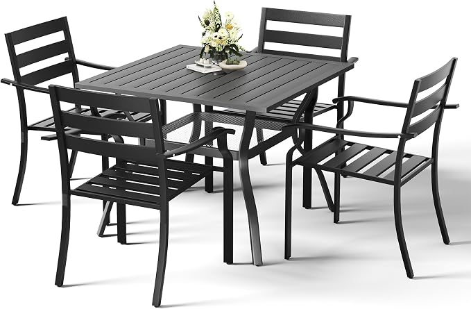 HOMREST 5 Piece Outdoor Patio Dining Set by HOMREST