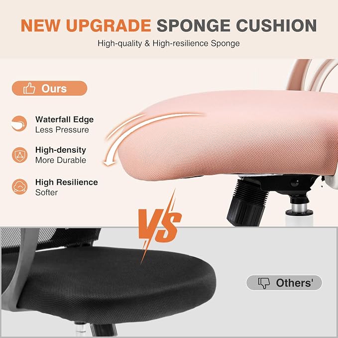 Sweetcrispy Office Computer Desk Chair, Ergonomic High-Back Mesh Rolling Work - Image 5