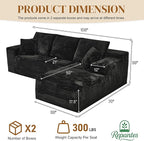 108" L Shaped Boneless Sectional Couches - Image 2