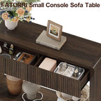 FATORRI Console Entryway Table, Narrow Wooden Sofa Table - Image 5