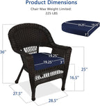 Jeco Wicker Chair with Blue Cushion - Image 3