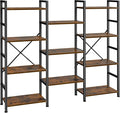 SUPERJARE Triple Bookshelf, Bookcase by SUPERJARE