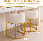 ClinQ 26" H Counter Height Bar Stools Set of 2, Modern Barrel Counter Stools - Image 4