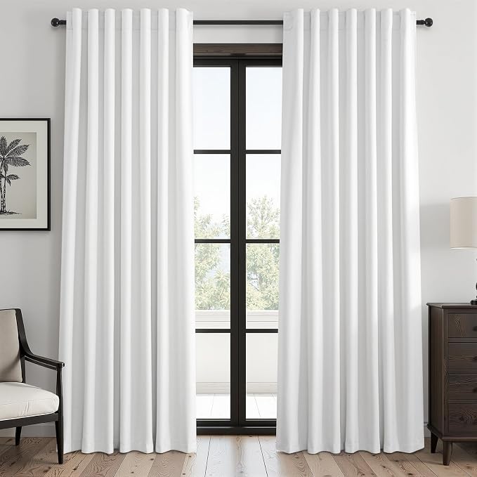 Topfinel Linen Blackout Curtains 86 Inches Long 2 Panels - Image 3