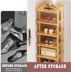 SAN HE Bamboo Shoe Rack 17 Tier- Vertical Shoe Rack - Image 4