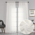 Chyhomenyc Extra Long Sheer Curtains 120 Inch, 2 Panels, Ivory | Light Filtering by Chyhomenyc